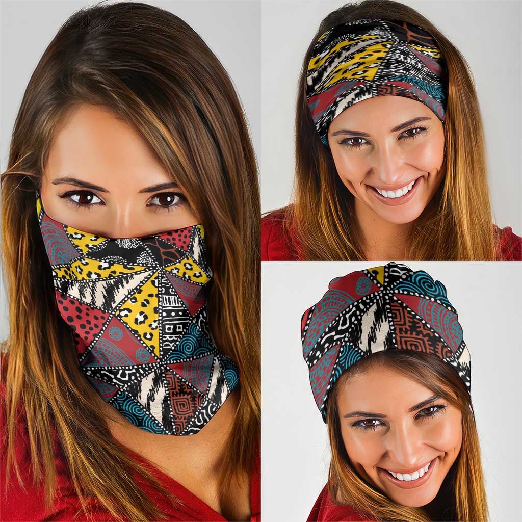 Wild Animal Skins Neck Gaiter Triangles Pattern Afro Pattern Style - Wonder Print Shop