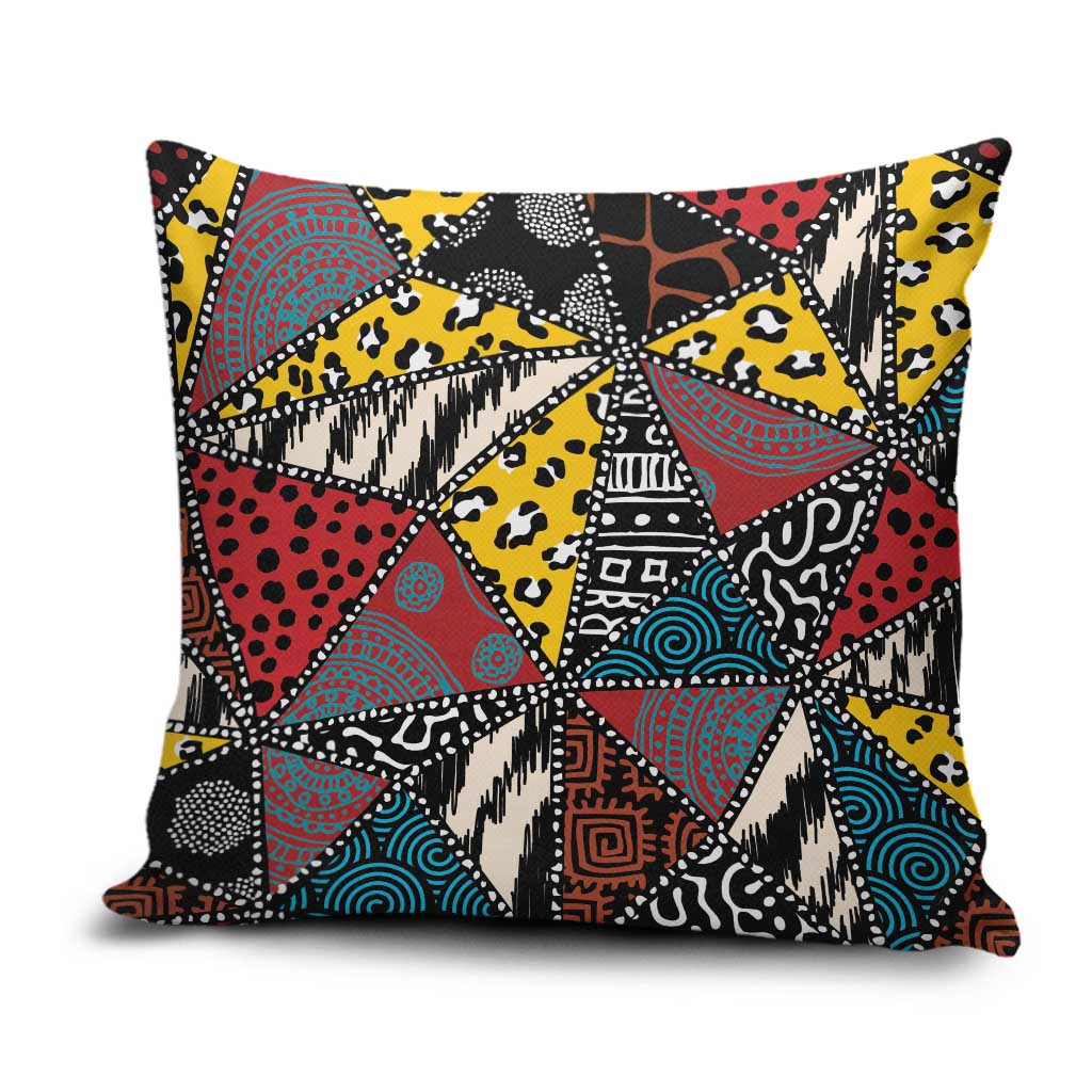 Wild Animal Skins Pillow Cover Triangles Pattern Afro Pattern Style - Wonder Print Shop