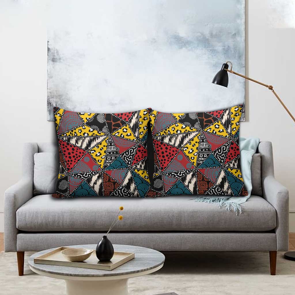 Wild Animal Skins Pillow Cover Triangles Pattern Afro Pattern Style - Wonder Print Shop