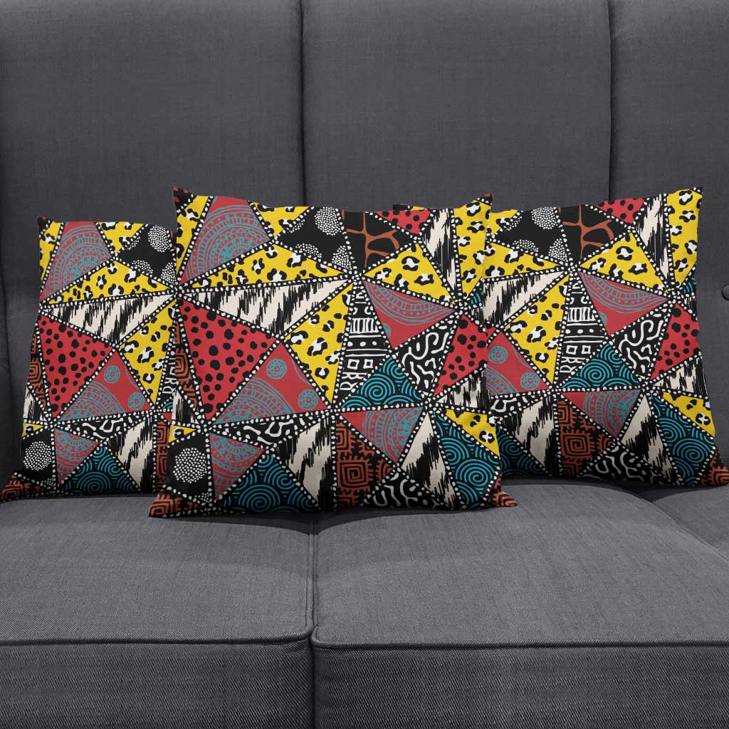 Wild Animal Skins Pillow Cover Triangles Pattern Afro Pattern Style - Wonder Print Shop
