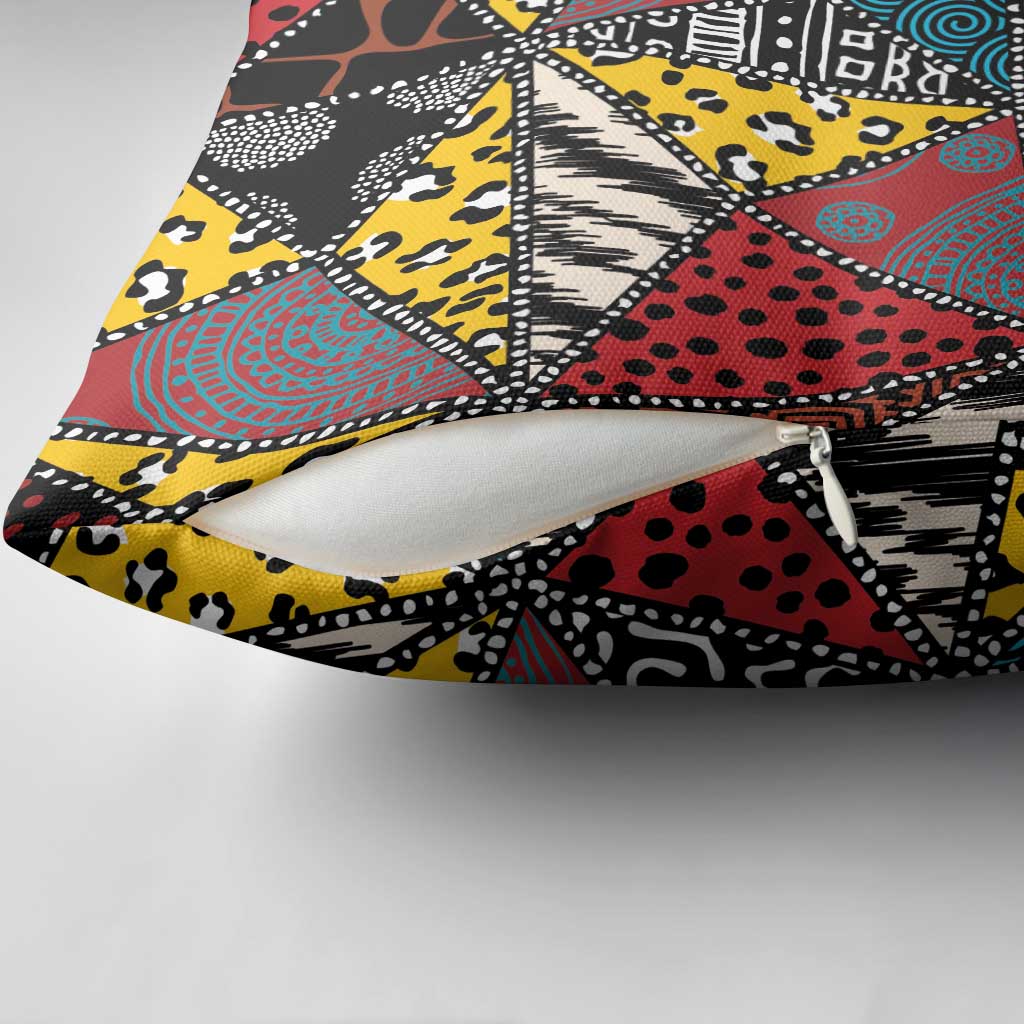 Wild Animal Skins Pillow Cover Triangles Pattern Afro Pattern Style - Wonder Print Shop