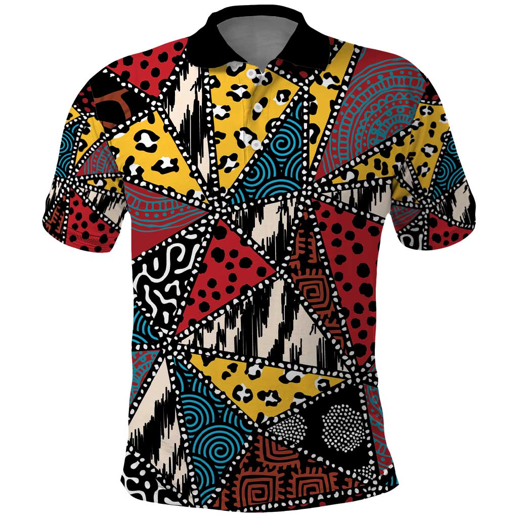 Wild Animal Skins Polo Shirt Triangles Pattern Afro Pattern Style - Wonder Print Shop