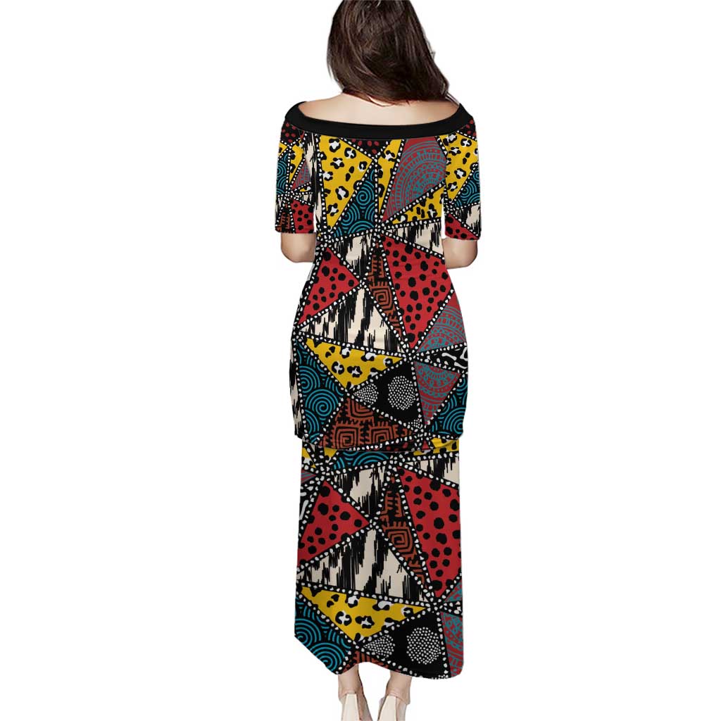 Wild Animal Skins Puletasi Triangles Pattern Afro Pattern Style - Wonder Print Shop