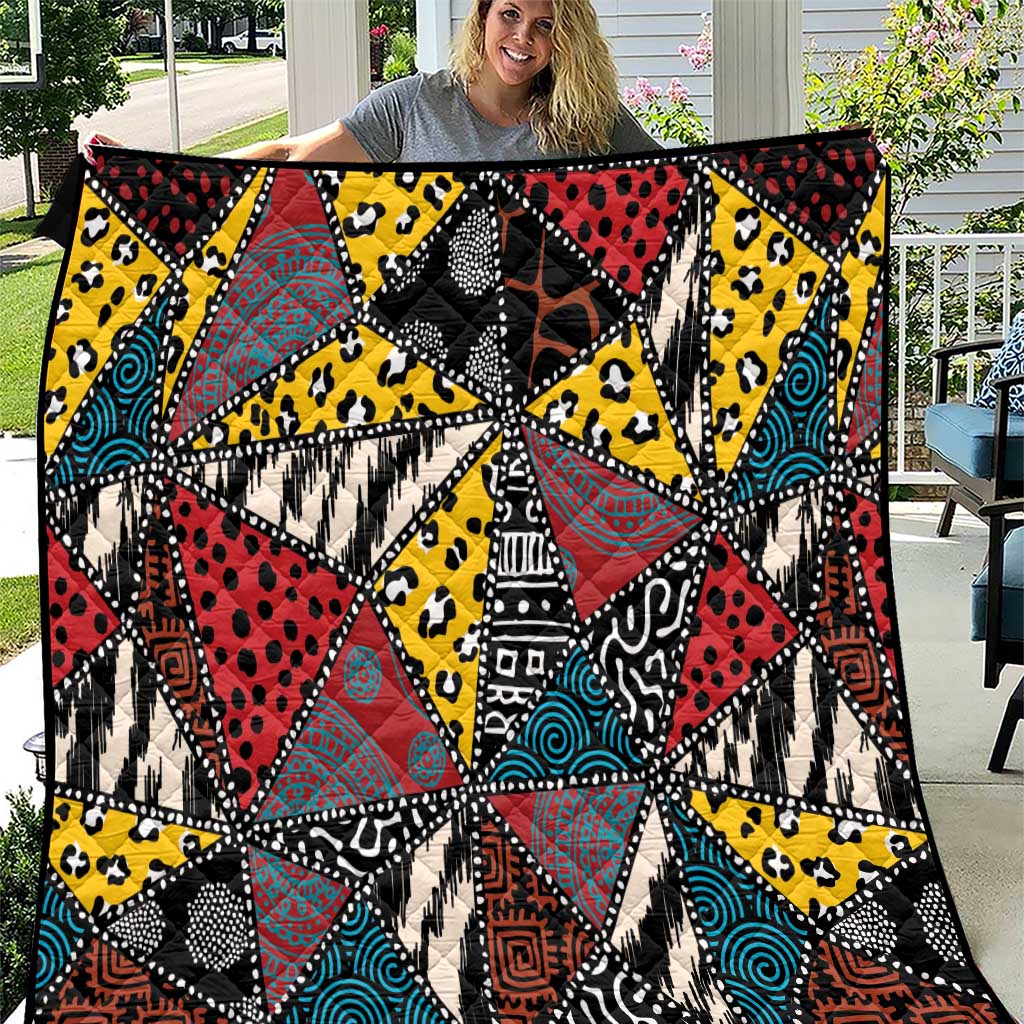 Wild Animal Skins Quilt Triangles Pattern Afro Pattern Style - Wonder Print Shop