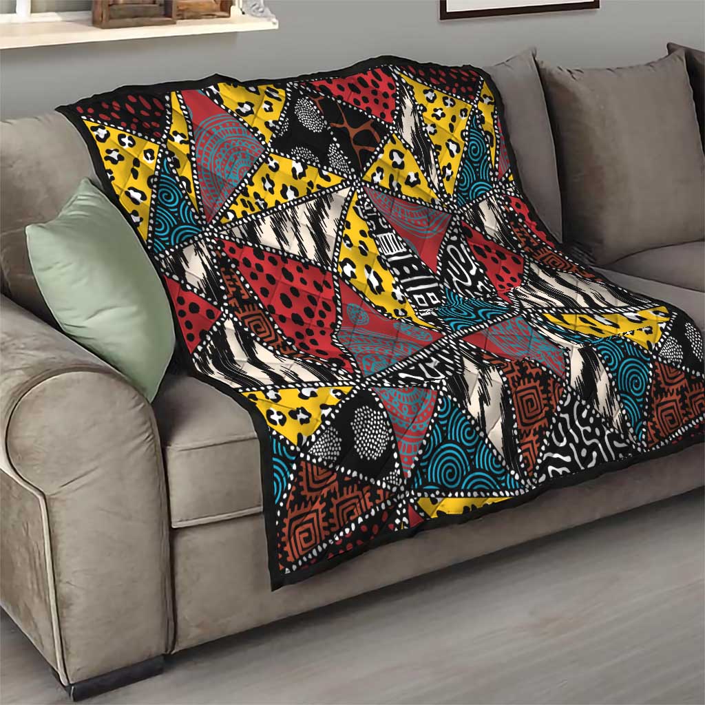 Wild Animal Skins Quilt Triangles Pattern Afro Pattern Style - Wonder Print Shop