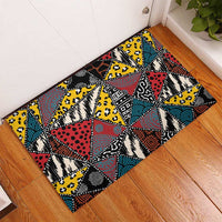 Wild Animal Skins Rubber Doormat Triangles Pattern Afro Pattern Style - Wonder Print Shop