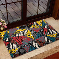 Wild Animal Skins Rubber Doormat Triangles Pattern Afro Pattern Style - Wonder Print Shop