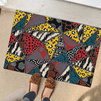 Wild Animal Skins Rubber Doormat Triangles Pattern Afro Pattern Style - Wonder Print Shop
