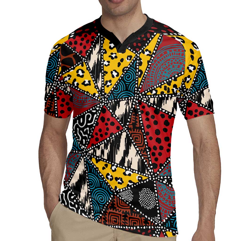 Wild Animal Skins Rugby Jersey Triangles Pattern Afro Pattern Style - Wonder Print Shop