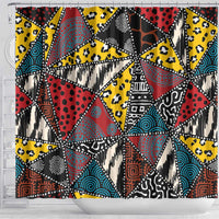 Wild Animal Skins Shower Curtain Triangles Pattern Afro Pattern Style - Wonder Print Shop