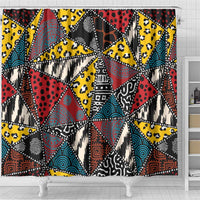 Wild Animal Skins Shower Curtain Triangles Pattern Afro Pattern Style - Wonder Print Shop
