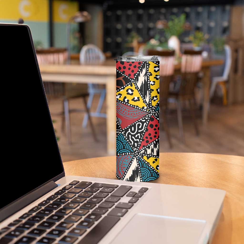 Wild Animal Skins Skinny Tumbler Triangles Pattern Afro Pattern Style - Wonder Print Shop