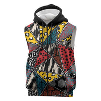 Wild Animal Skins Sleeveless Zip Hoodie Triangles Pattern Afro Pattern Style - Wonder Print Shop