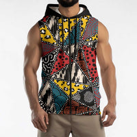 Wild Animal Skins Sleeveless Zip Hoodie Triangles Pattern Afro Pattern Style - Wonder Print Shop