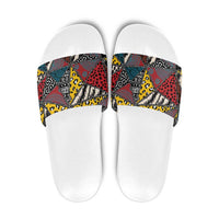 Wild Animal Skins Slide Sandals Triangles Pattern Afro Pattern Style - Wonder Print Shop