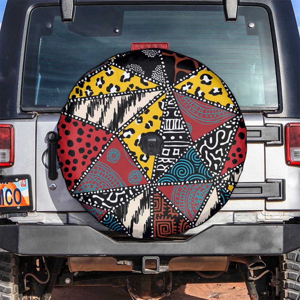 Wild Animal Skins Spare Tire Cover Triangles Pattern Afro Pattern Style - Wonder Print Shop