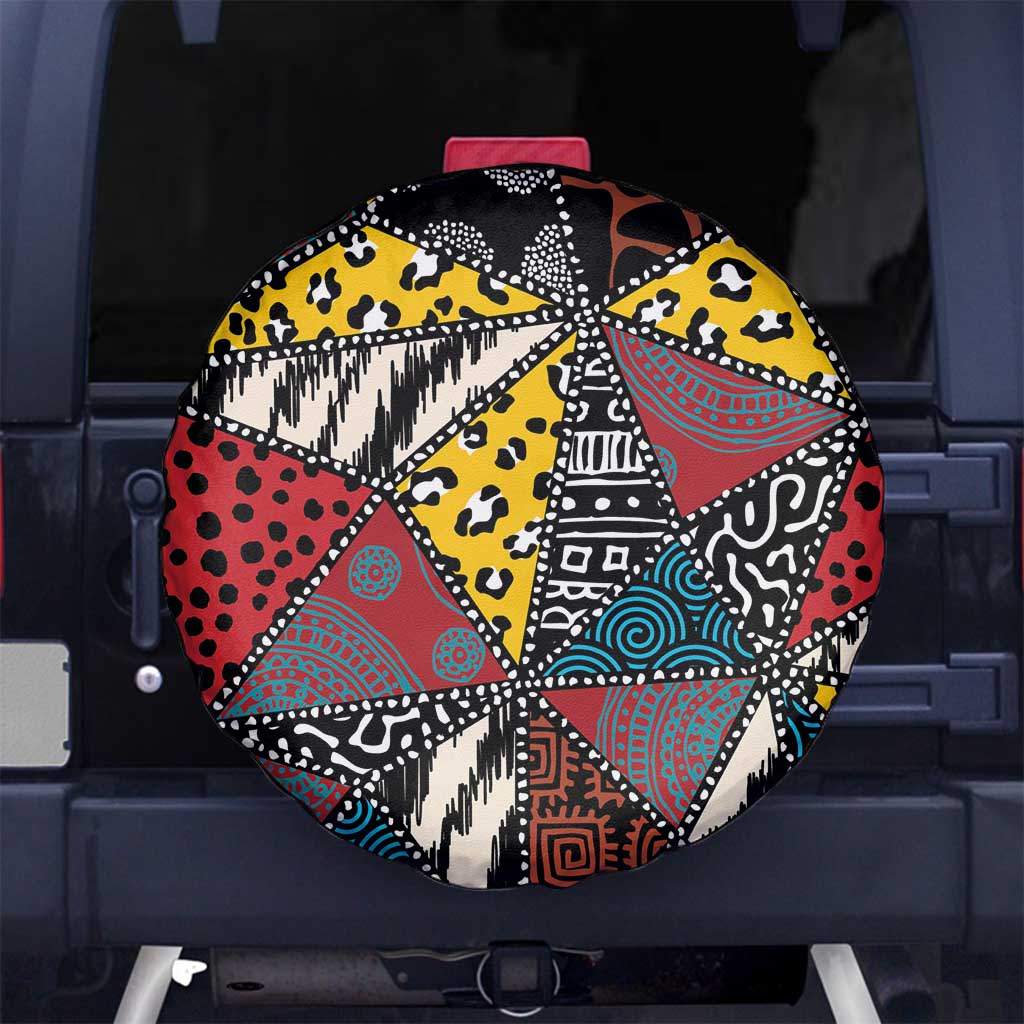 Wild Animal Skins Spare Tire Cover Triangles Pattern Afro Pattern Style - Wonder Print Shop