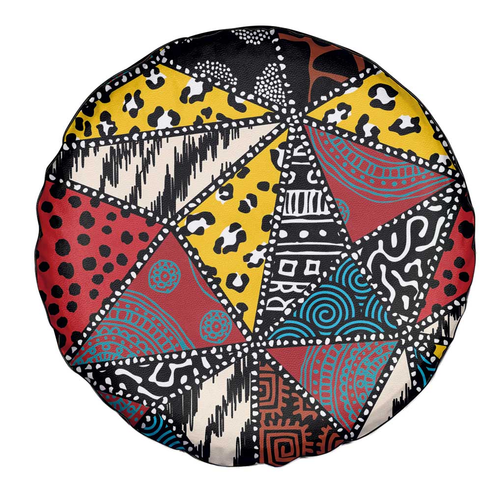 Wild Animal Skins Spare Tire Cover Triangles Pattern Afro Pattern Style - Wonder Print Shop