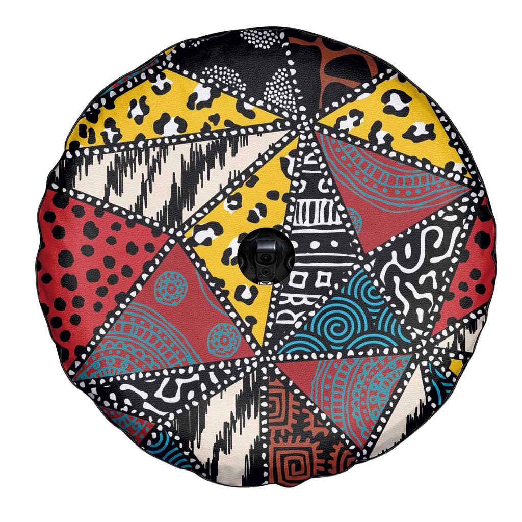 Wild Animal Skins Spare Tire Cover Triangles Pattern Afro Pattern Style - Wonder Print Shop