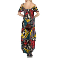 Wild Animal Skins Summer Maxi Dress Triangles Pattern Afro Pattern Style - Wonder Print Shop