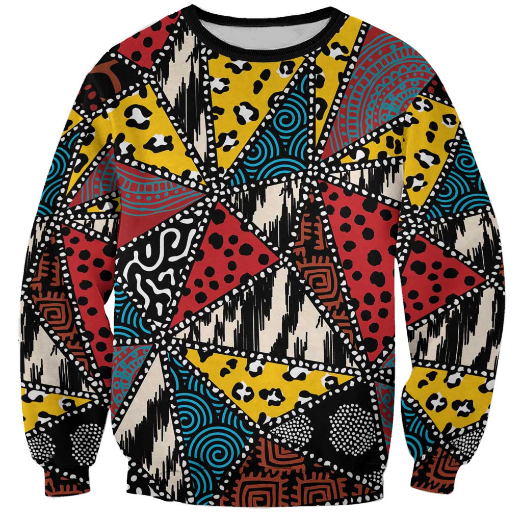 Wild Animal Skins Sweatshirt Triangles Pattern Afro Pattern Style - Wonder Print Shop