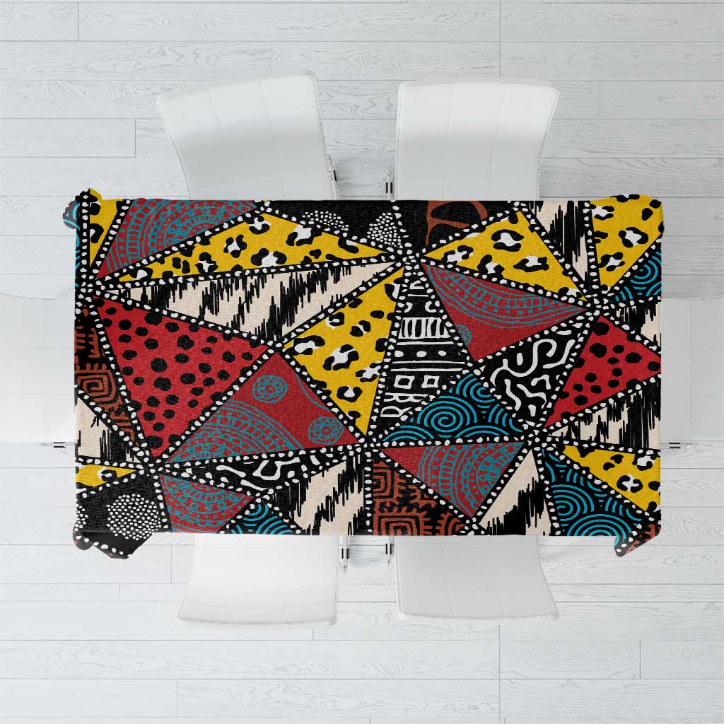 Wild Animal Skins Tablecloth Triangles Pattern Afro Pattern Style - Wonder Print Shop