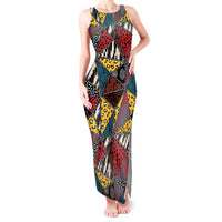 Wild Animal Skins Tank Maxi Dress Triangles Pattern Afro Pattern Style - Wonder Print Shop