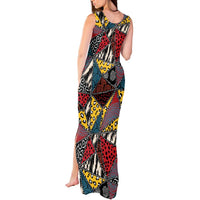 Wild Animal Skins Tank Maxi Dress Triangles Pattern Afro Pattern Style - Wonder Print Shop