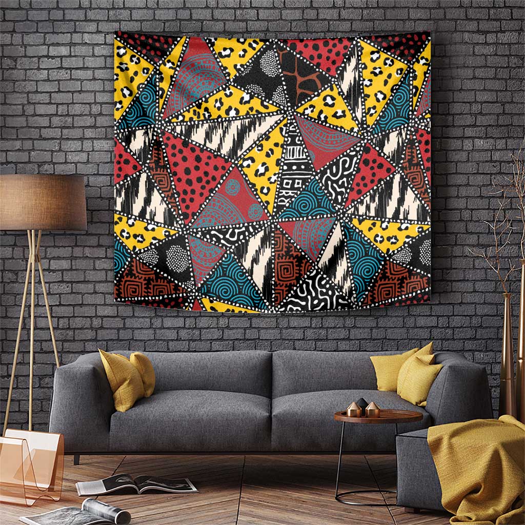 Wild Animal Skins Tapestry Triangles Pattern Afro Pattern Style - Wonder Print Shop