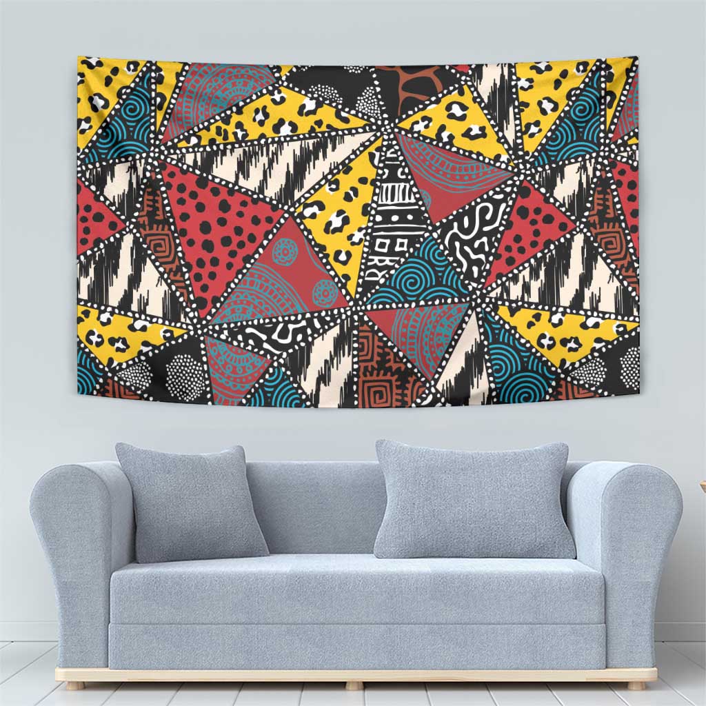 Wild Animal Skins Tapestry Triangles Pattern Afro Pattern Style - Wonder Print Shop