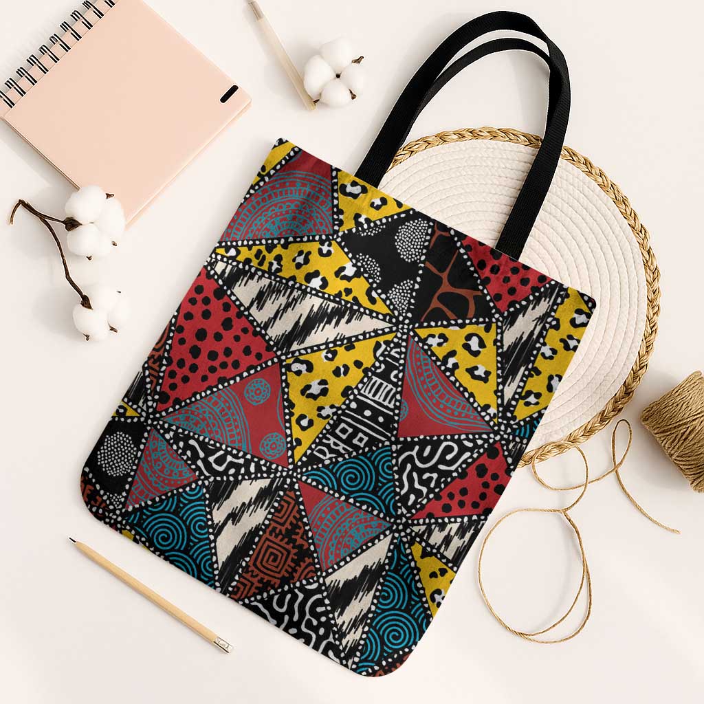 Wild Animal Skins Tote Bag Triangles Pattern Afro Pattern Style - Wonder Print Shop