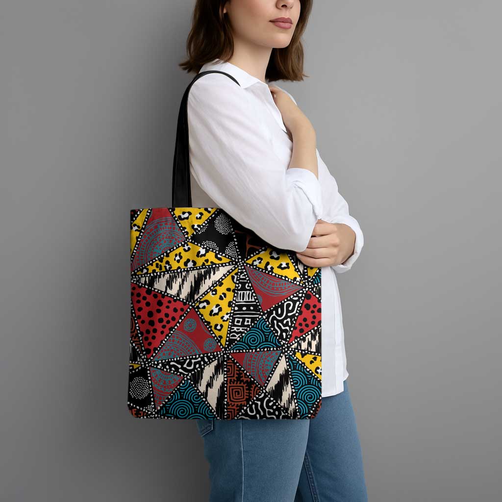 Wild Animal Skins Tote Bag Triangles Pattern Afro Pattern Style - Wonder Print Shop