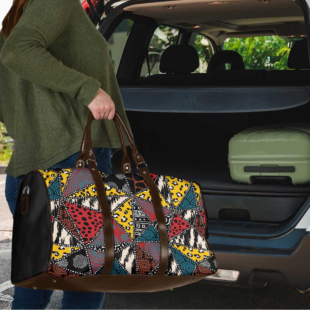 Wild Animal Skins Travel Bag Triangles Pattern Afro Pattern Style - Wonder Print Shop
