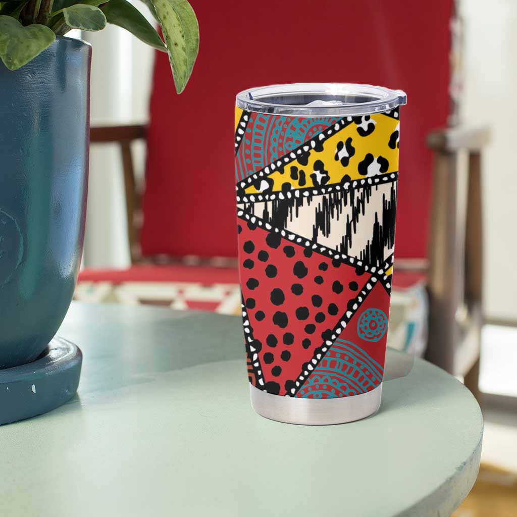 Wild Animal Skins Tumbler Cup Triangles Pattern Afro Pattern Style - Wonder Print Shop