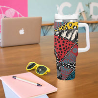 Wild Animal Skins Tumbler With Handle Triangles Pattern Afro Pattern Style - Wonder Print Shop