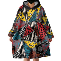 Wild Animal Skins Wearable Blanket Hoodie Triangles Pattern Afro Pattern Style - Wonder Print Shop