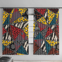 Wild Animal Skins Window Curtain Triangles Pattern Afro Pattern Style - Wonder Print Shop