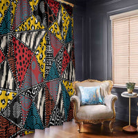 Wild Animal Skins Window Curtain Triangles Pattern Afro Pattern Style - Wonder Print Shop