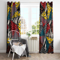 Wild Animal Skins Window Curtain Triangles Pattern Afro Pattern Style - Wonder Print Shop
