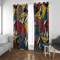 Wild Animal Skins Window Curtain Triangles Pattern Afro Pattern Style - Wonder Print Shop
