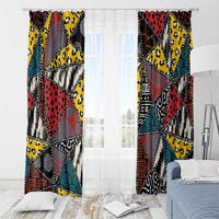 Wild Animal Skins Window Curtain Triangles Pattern Afro Pattern Style - Wonder Print Shop