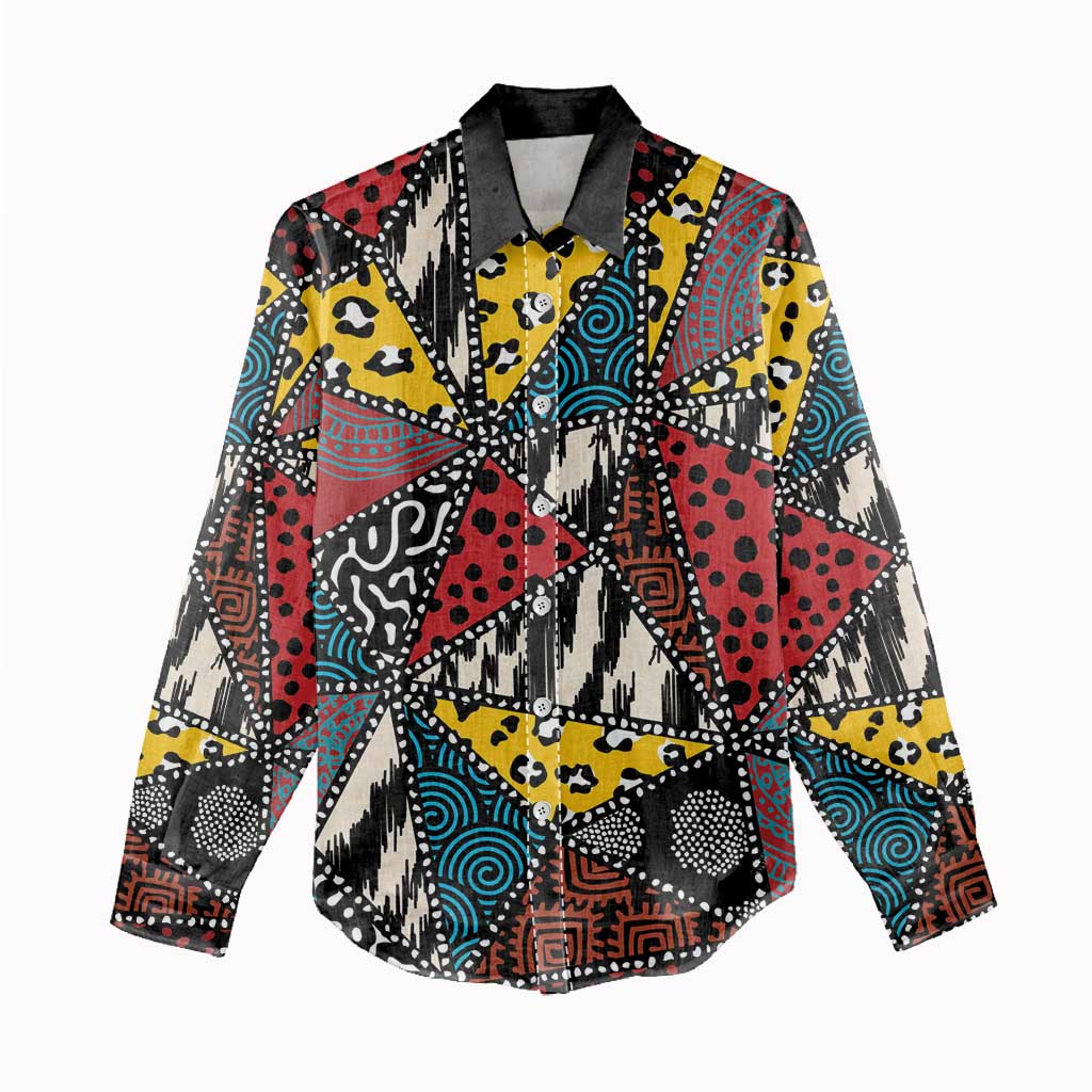 Wild Animal Skins Women Casual Shirt Triangles Pattern Afro Pattern Style - Wonder Print Shop
