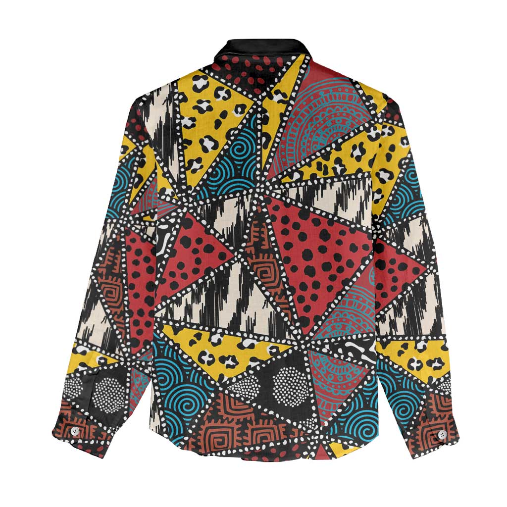 Wild Animal Skins Women Casual Shirt Triangles Pattern Afro Pattern Style - Wonder Print Shop