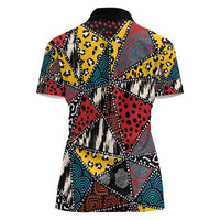 Wild Animal Skins Women Polo Shirt Triangles Pattern Afro Pattern Style - Wonder Print Shop