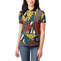 Wild Animal Skins Women Polo Shirt Triangles Pattern Afro Pattern Style - Wonder Print Shop