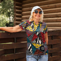 Wild Animal Skins Women Polo Shirt Triangles Pattern Afro Pattern Style - Wonder Print Shop