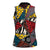Wild Animal Skins Women Sleeveless Polo Shirt Triangles Pattern Afro Pattern Style - Wonder Print Shop