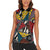 Wild Animal Skins Women Sleeveless Polo Shirt Triangles Pattern Afro Pattern Style - Wonder Print Shop