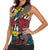 Wild Animal Skins Women Sleeveless Polo Shirt Triangles Pattern Afro Pattern Style - Wonder Print Shop