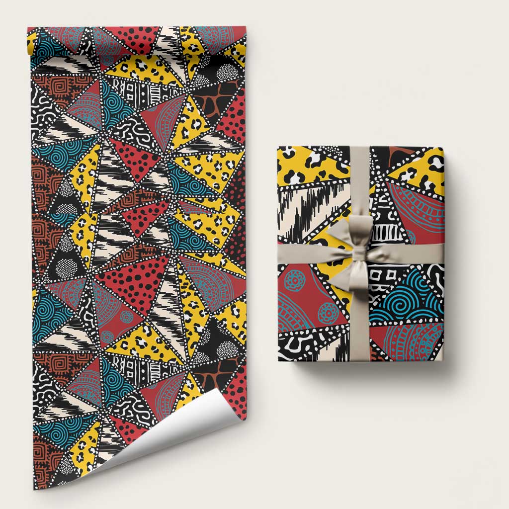 African Wild Animal Skins Wrapping Paper Triangles Pattern Afro Pattern Style - Wonder Print Shop